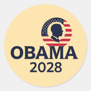 Adesivo Obama 2028 - Reeleição de Barack Obama