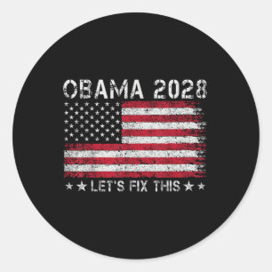 Adesivo Obama 2028 Retro Vintage Flag Us Patriotic Politic