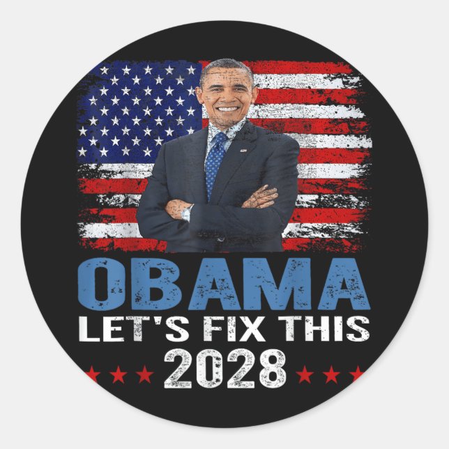 Adesivo Obama 2028 Vamos Corrigir Isso 7 (Frente)