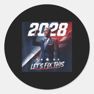 Adesivo Obama 2028 Vintage Obama Comício Político Patrióti