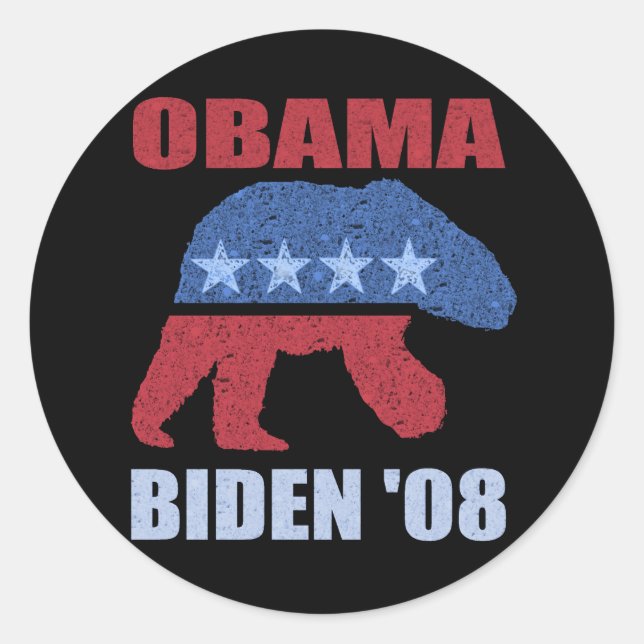 Adesivo Obama Biden '08 Polar Bear Bumper Sticker Democrat (Frente)