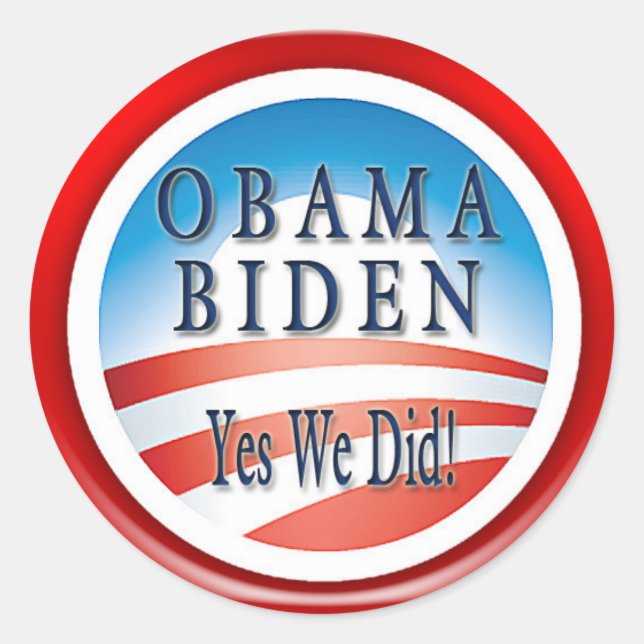 ADESIVO OBAMA BIDEN "SIM, NÓS FIZEMOS". (Frente)