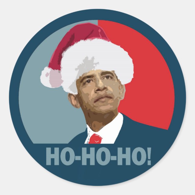 Adesivo Obama Christmas Ho Ho Ho (Frente)