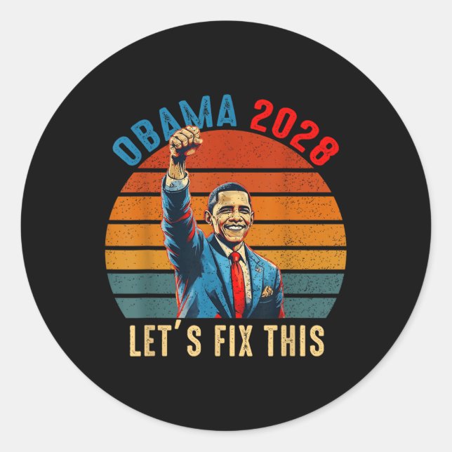 Adesivo Obama Comeback 2028 Declaração 0 (Frente)