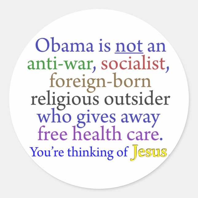 Adesivo Obama e Jesus (Frente)