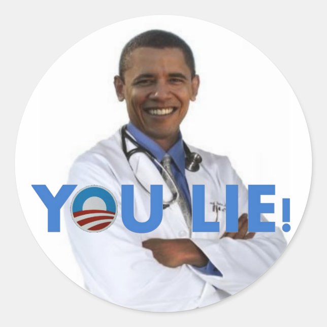 Adesivo Obama Health Care, você mente (Frente)