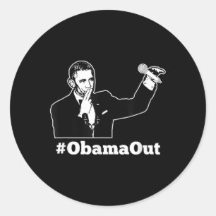 Adesivo Obama Out - #obamaout Mic Drop Engraçado