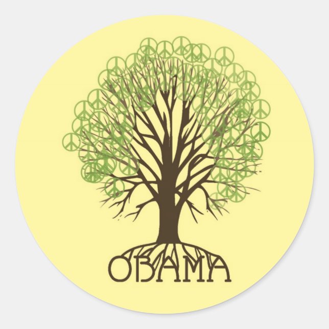 Adesivo Obama Peace Tree Sticker (Frente)