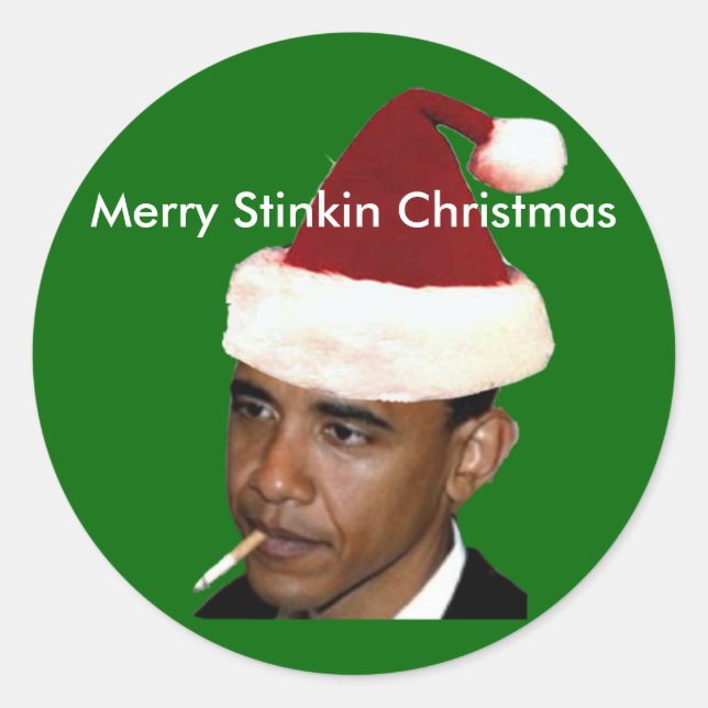 Adesivo Obama Vinheta Natal (t shirt pára-choque anti obam (Frente)