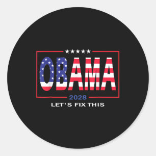 Adesivo Obama Vintage Patriótico 2028 Bandeira Política Do