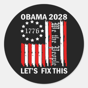 Adesivo Obama Vintage Retro Patriótico 2028 Prote Política