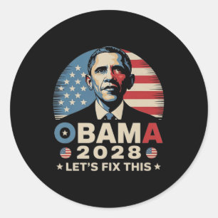 Adesivo Obama Vintage Retro Patriótico 2028 Prote Política