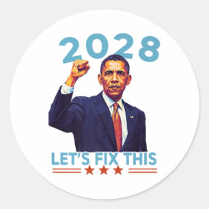 Adesivo Obama Vintage Retro Patriótico 2028 Prote Política