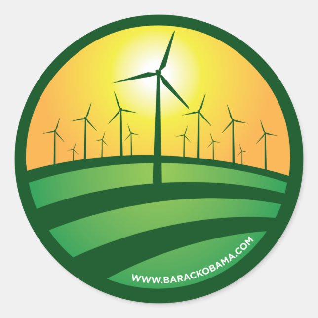 Adesivo Obama Winds do Change 4x4 Round Sticker (Frente)