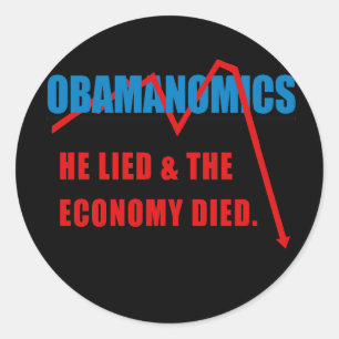 Adesivo Obamanomics - encontrou-se e a economia morreu