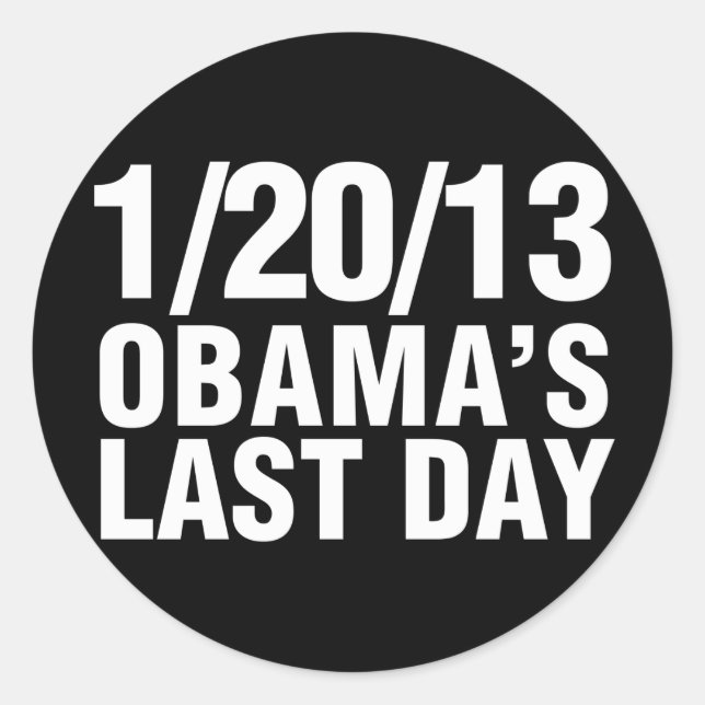 Adesivo Obamas no último dia 20/13 (Frente)