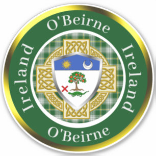 Adesivo O'Beirne Shield & Celtic Cross Personalizado