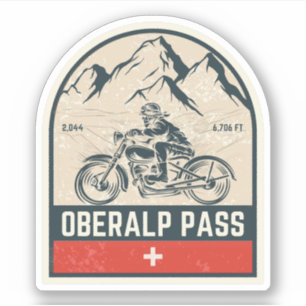 Adesivo Oberalp Pass passeio de moto pelos alpes suíços