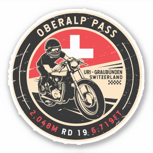 Adesivo Oberalp pass | SUIÇA | Motociclos (Frente)