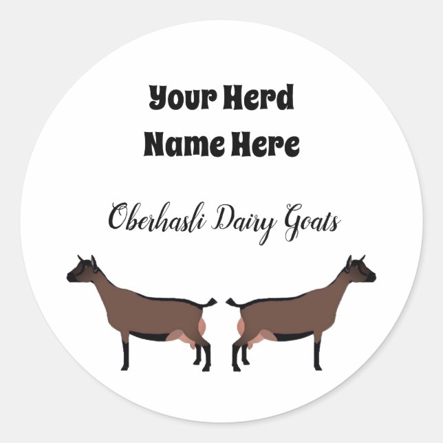 Adesivo Oberhasli Dairy Goat Sticker Personalizado (Frente)