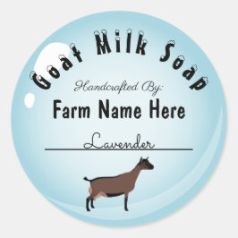 Adesivo Oberhasli Goat Milk Soap Blue Bubble Personalizado