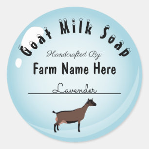 Adesivo Oberhasli Goat Milk Soap Blue Bubble Personalizado