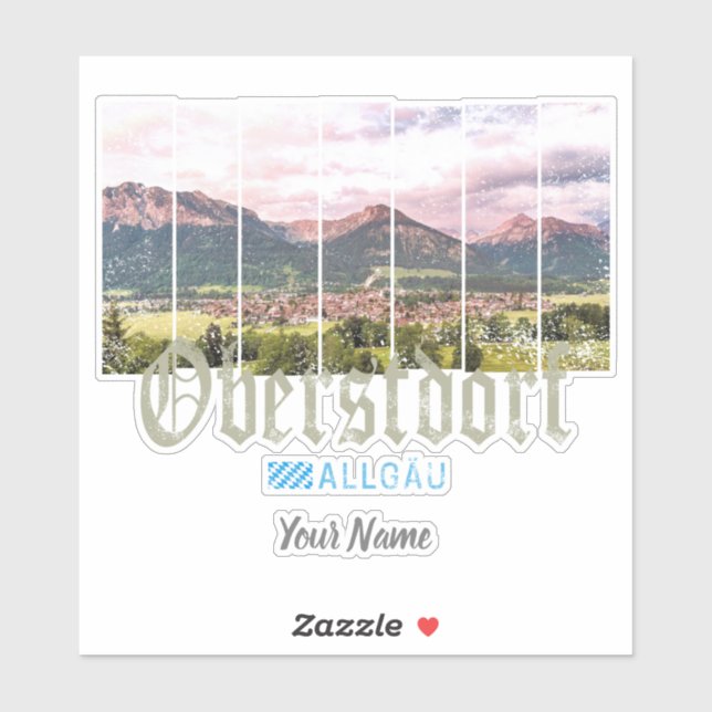 Adesivo Oberstdorf Allgäu Vintage Bavaria Alemanha Souveni (Folha)