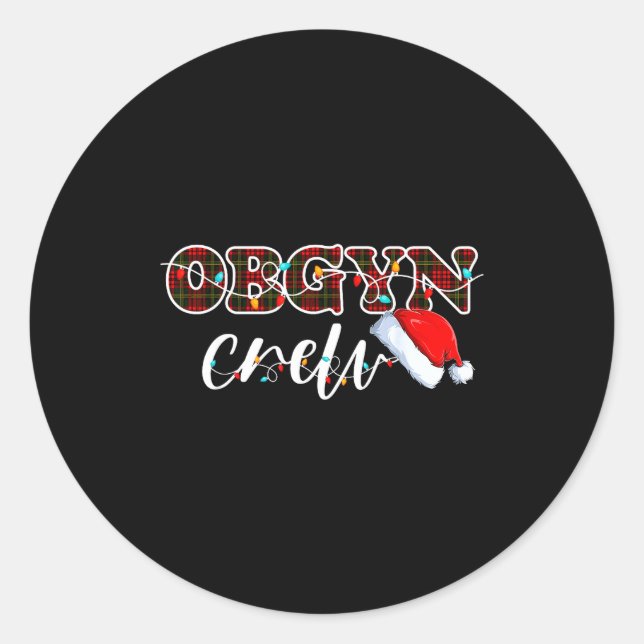 Adesivo Obgyn Crew Christmas Lights Santa Hat  (Frente)