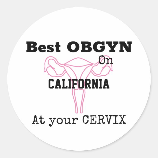 Adesivo OBGYN Gynecologista Obstetrícia Engraçado Humor (Frente)