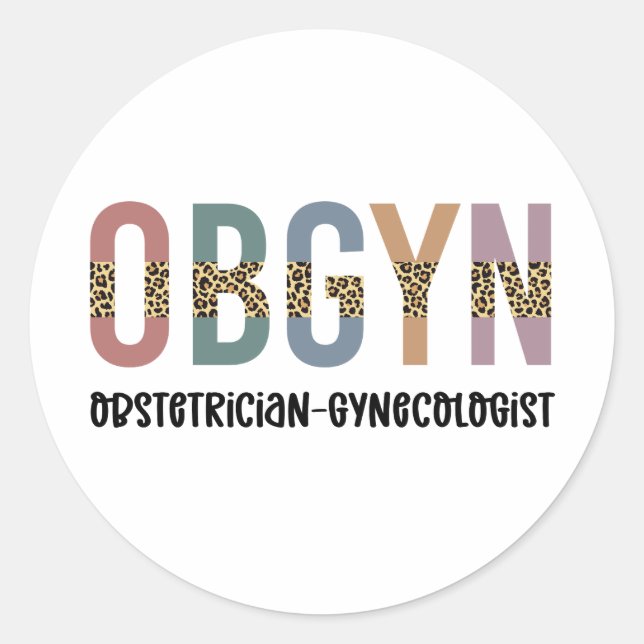 Adesivo Obgyn Obstetrícia Ginecologista Leopard Print (Frente)