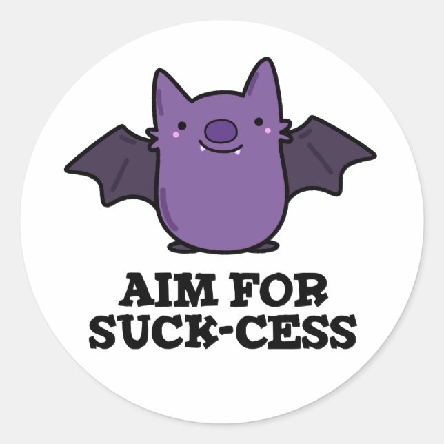 Adesivo Objetivo Para O Suck-cess Funny Positive Bat Pun D (Frente)