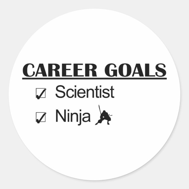 Adesivo Objetivos de Carreira Ninja - Cientista (Frente)