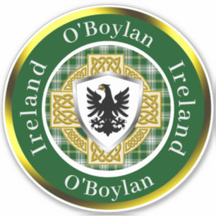 Adesivo O'Boylan Shield & Celtic Cross Personalizado