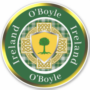 Adesivo O'Boyle Shield & Celtic Cross Personalizado