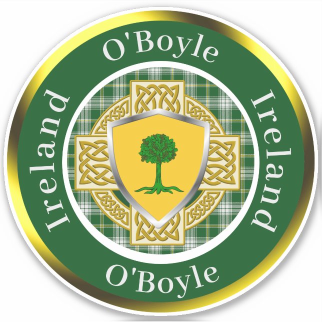Adesivo O'Boyle Shield & Celtic Cross Personalizado (Frente)