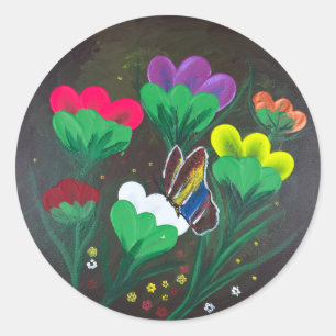 Adesivo - Obra de arte feita à mão - Borboleta Flo