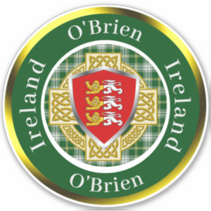 Adesivo O'Brien Irish Shield & Celtic Cross Personalizado