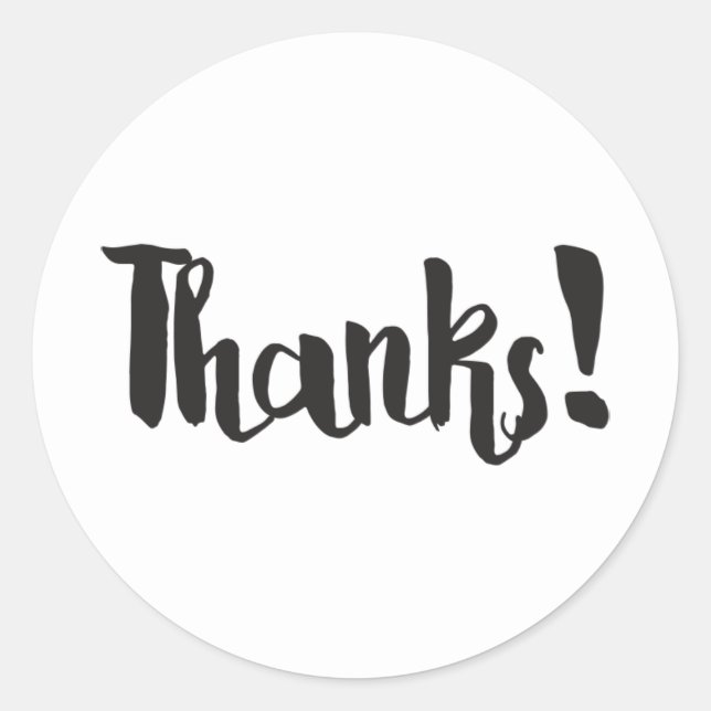 Adesivo Obrigada! Agradecimento de Script Preto Gordo e Gr (Frente)