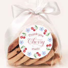 Adesivo Obrigada Cherry muito Blue Chá de Bebê