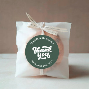 Adesivo Obrigada Delicada Favor de Casamento Verde Salvia
