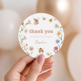 Adesivo Obrigada Fada Colorido Aniversário Meninas Flor Si