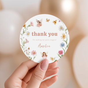 Adesivo Obrigada Fada Colorido Aniversário Meninas Flor Si