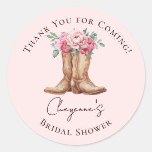 Adesivo Obrigada pelo Chá de Noiva Cowgirl Boho com Flores