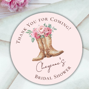 Adesivo Obrigada pelo Chá de Noiva Cowgirl Boho com Flores