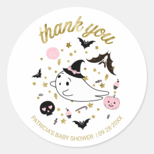 Adesivo Obrigada Pequena Boo Menina de Halloween Baby Show