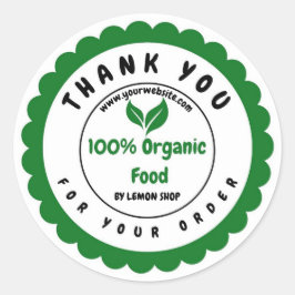 Adesivo Obrigado 100% Círculo De Personalização Da Comida