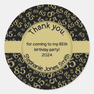 Adesivo Obrigado: 85º Blac de Aniversário/Padrão de Número
