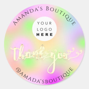 Adesivo Obrigado A Comprar O Logotipo Dourado Rainbow Pin