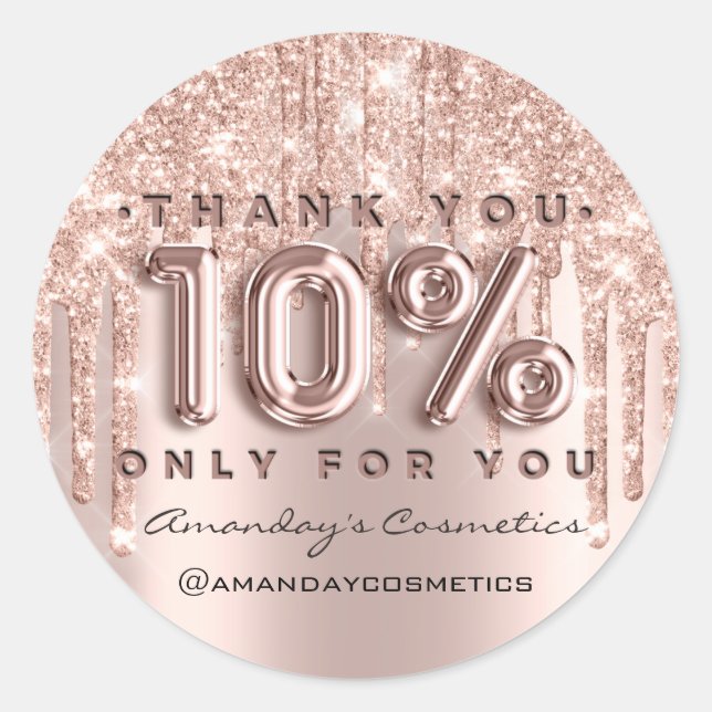 Adesivo Obrigado A Comprar O Nome Rosa Drips 10%Off (Frente)