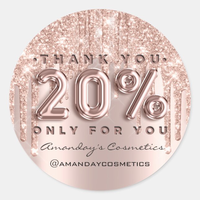 Adesivo Obrigado A Comprar O Nome Rosa Drips 20%Off (Frente)